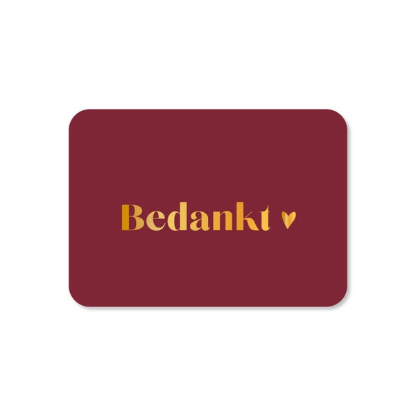 Cadeau Kaartje | Liggend | Bedankt