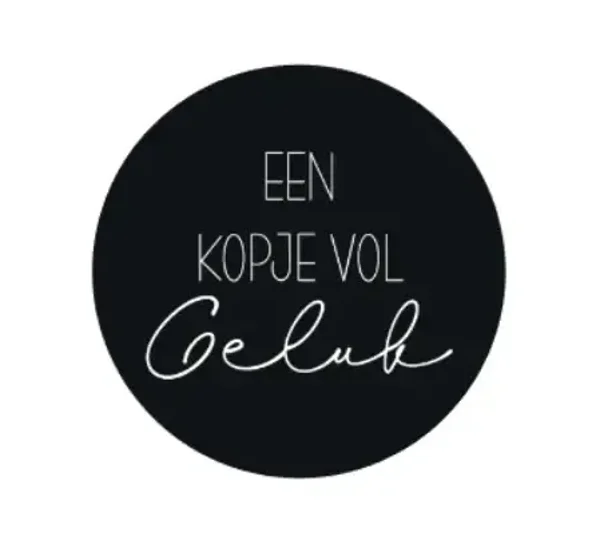 Onderzetter | Een kopje vol geluk | Black