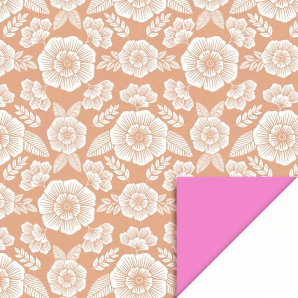 Cadeaupapier | 30 cm | Flowers | Taupe Pink