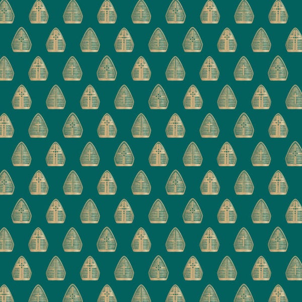 Cadeaupapier | 50 cm | Mijter | Jade Blue Gold Foil