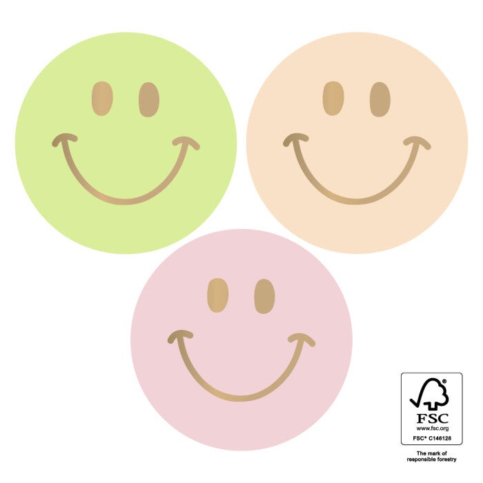 Sticker Set | 55 mm | Smiley | Pastel