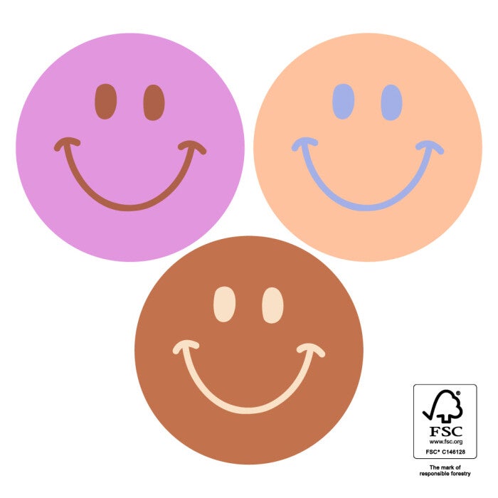 Sticker Set | 55 mm | Smiley | Peach