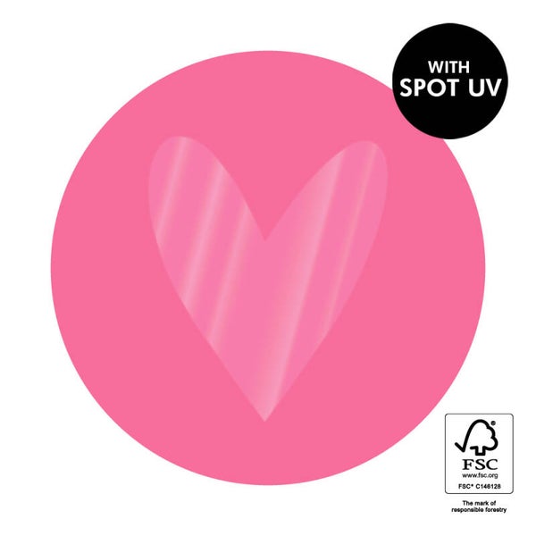 Sticker XL | ♡ | Spot UV | Flamingo Pink