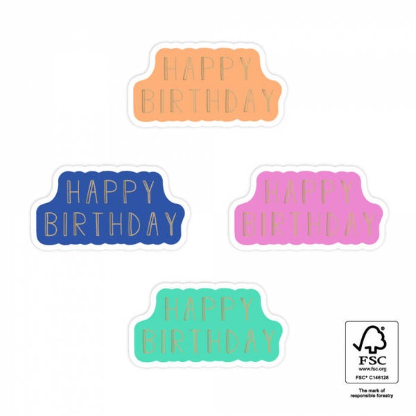 Sticker Set | 55 mm | Happy Birthday | Bright