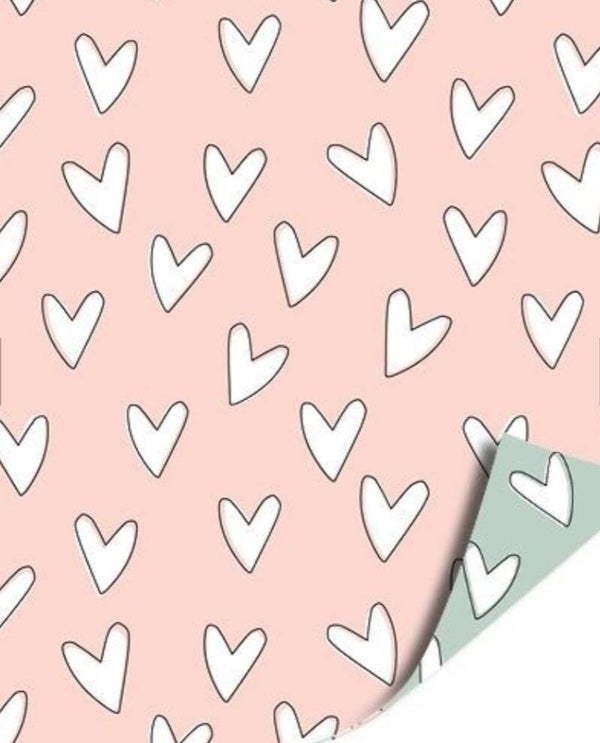 Cadeaupapier | Hearts For You | pink /mint