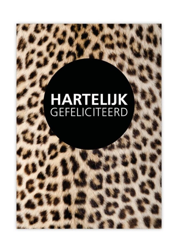 Ansichtkaart | Wild | Hartelijk gefeliciteerd