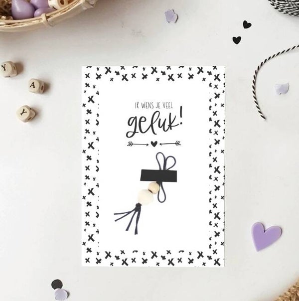 DIY | Kaart Enkel | Ik wens je veel geluk