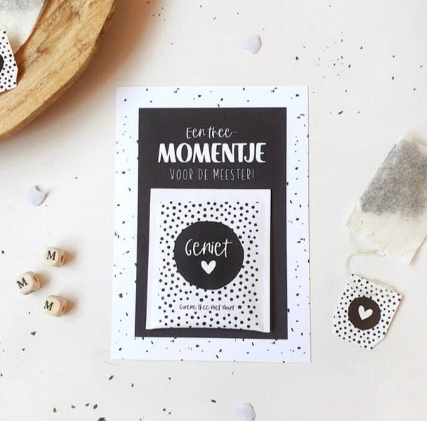 Kaart Extra | Theezakje | Een thee momentje voor de meester!