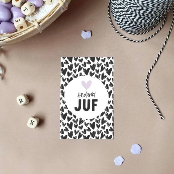 Cadeau Kaartje | Bedankt juf