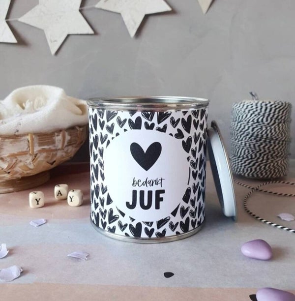 Blikje met wikkel | Bedankt juf