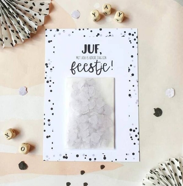 Kaart Extra | Juf, met jou is het iedere dag een feestje