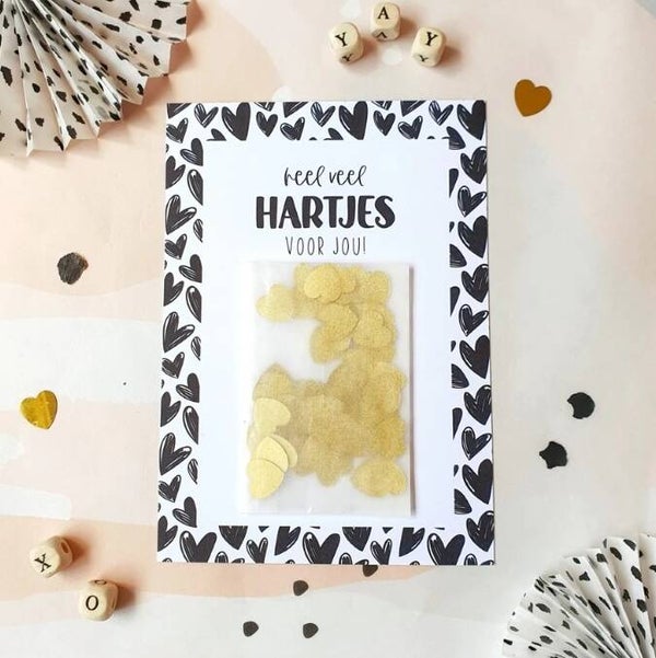 Ansichtkaart Extra | Heel veel hartjes voor jou