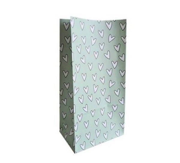 Gift Bag | zonder sluitstrip | Hearts For You | Groot | Mint
