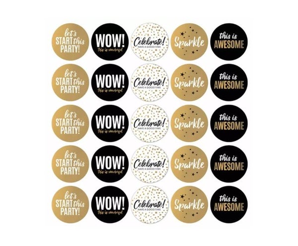 Sticker Set | 50 mm | Let's Party | chique