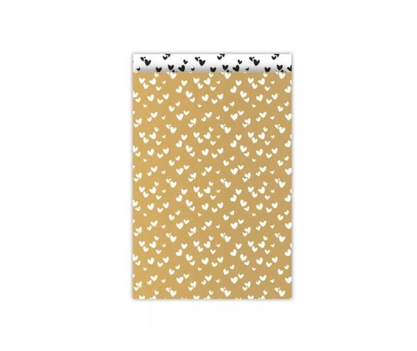 Cadeau Zakje | 17 x 25 | Solo Hearts | gold