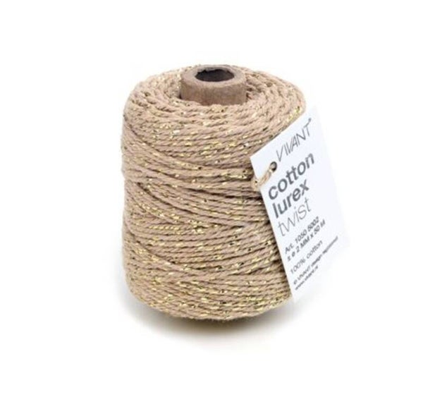 Katoen Glitter Touw | Taupe