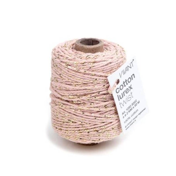 Katoen Glitter Touw | Pink