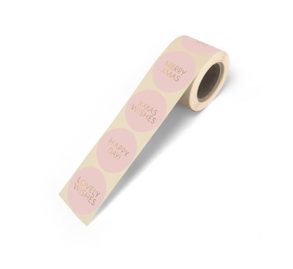 Sticker Set | 50 mm | Christmas Wishes | Warm Pink