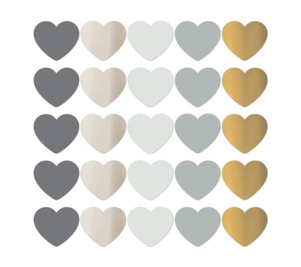 Sticker Set | 50 mm | Christmas Hearts | Chique