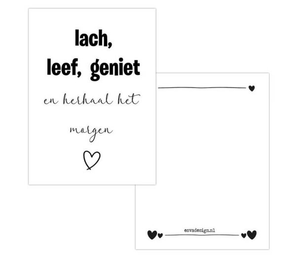 Kaart Enkel | Lach, leef, geniet en herhaal het morgen