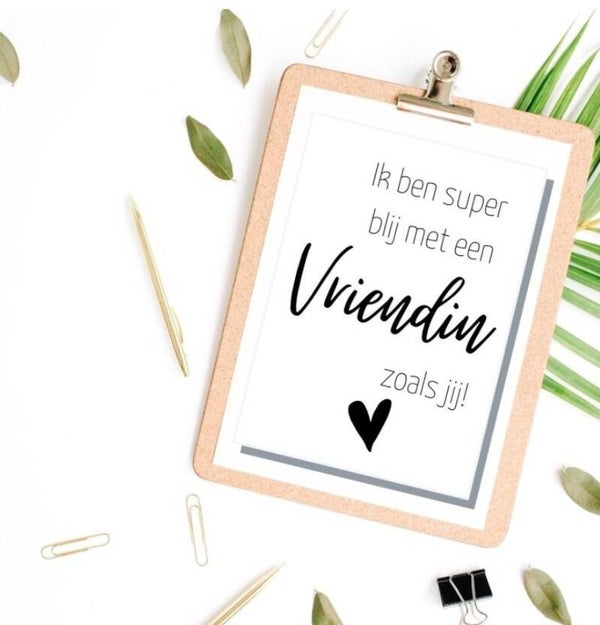Ansichtkaart  | Ik ben super blij met een vriendin zoals jij
