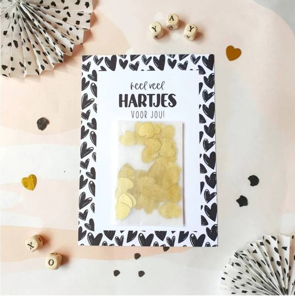 DIY | Kaart Enkel | Heel veel hartjes voor jou