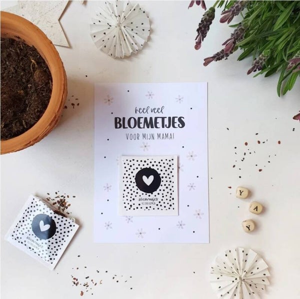 Kaart Extra | Bloemzaadjes | Heel veel bloemetje voor mijn mama