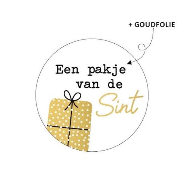 Sticker Rond | 40 mm | Een pakje van de Sint