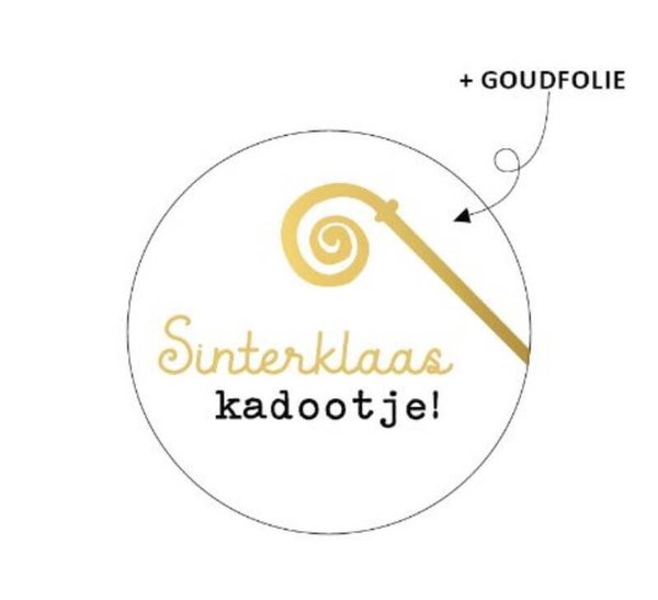 Sticker rond | 40 mm | Sinterklaas kadootje