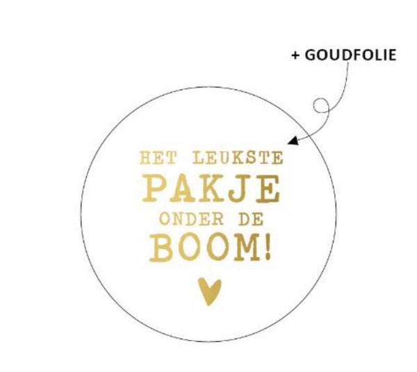 Sticker Rond | 40 mm | Het leukste pakje onder de boom