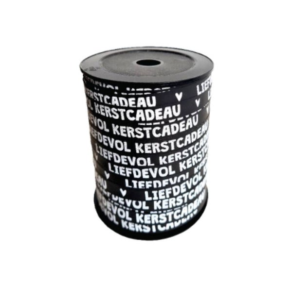 Cadeau Lint | Bedrukt | Liefdevol Kerstcadeau | Black White
