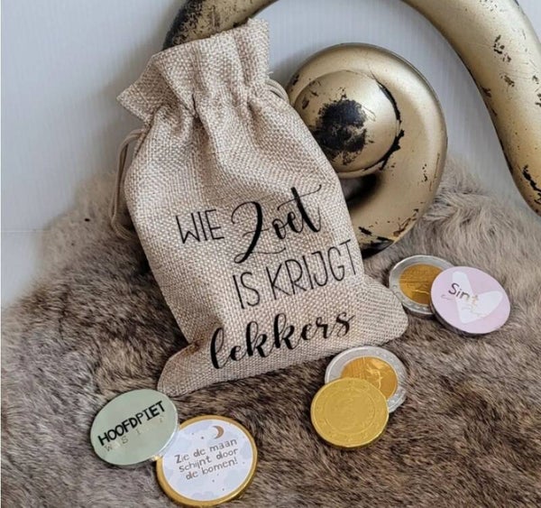 Jute Zak | Wie zoet is krijgt lekkers