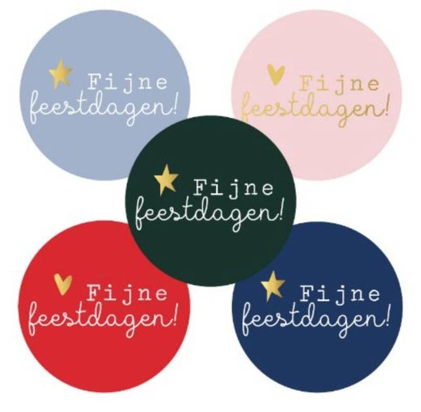 Sticker Set | 40 mm | Fijne feestdagen