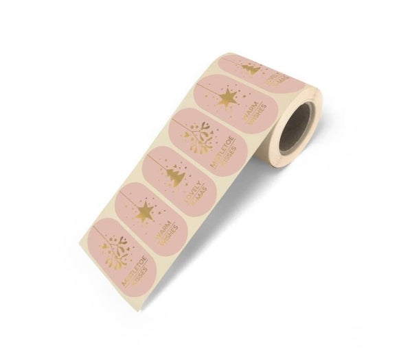 Sticker Set | Kerst Ovaaljes | Pink