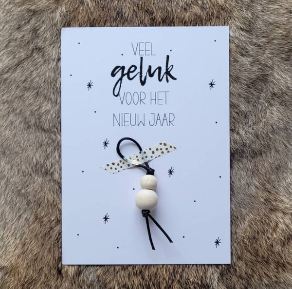 Kaart Extra | Veel geluk voor het nieuwe jaar | White