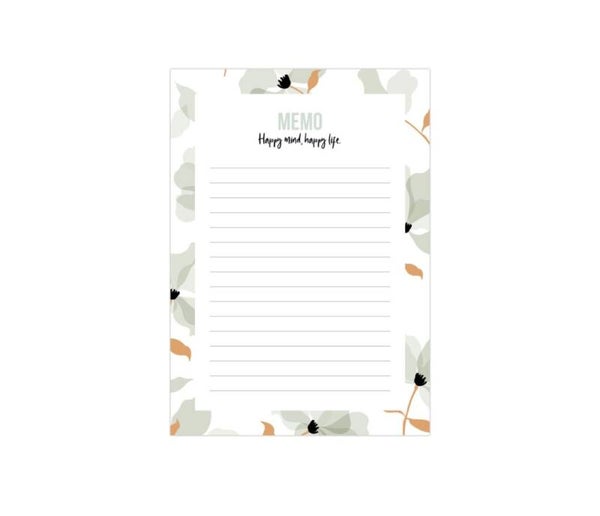 Stationery | Notitieblok | Layered Petals | Green
