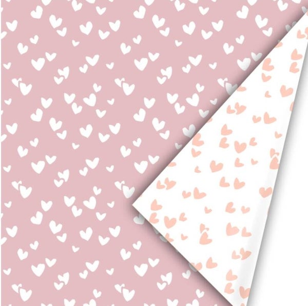 Cadeaupapier | 30 cm | Solo Hearts | Pink Pastel Neon