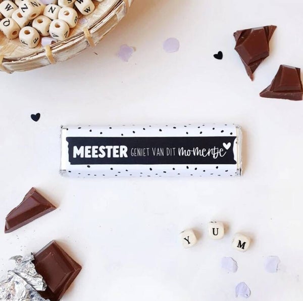 Chocolade wikkel | Klein | Meester geniet van dit momentje