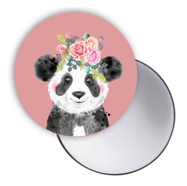 Spiegeltje | Lief diertje panda | Dark Pink