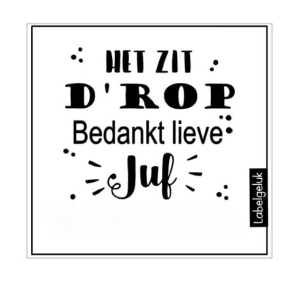 DIY | Stickervel | Het zit d'rop bedankt lieve juf