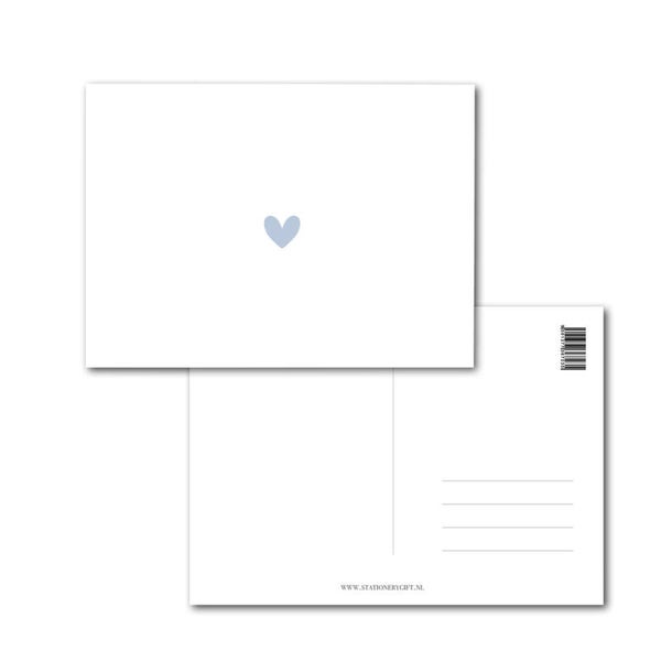 Ansichtkaart | A lovely heart | Blue