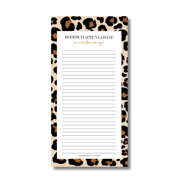 Stationery | Notitieblok | Boodschappenlijstje | Leopard