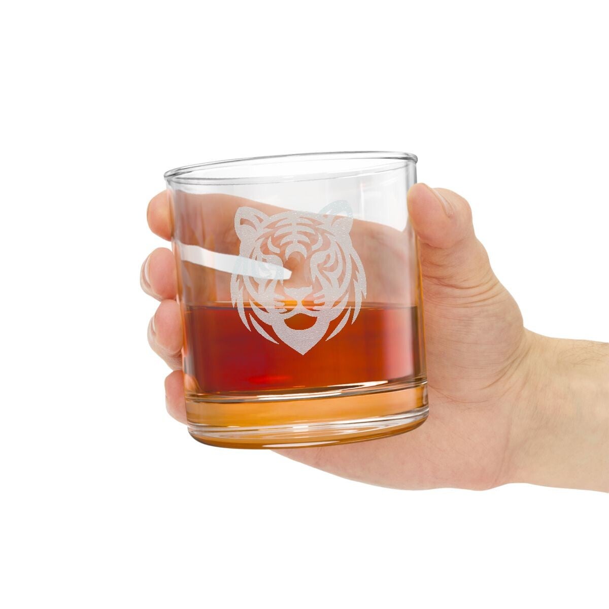 Engraved Tiger Whiskey Glass — Fremont High Class of 1986