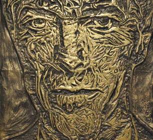 Relief David Bowie Gemälde Pop Art Portrait Handgemalt Arnd Greten Major Tom