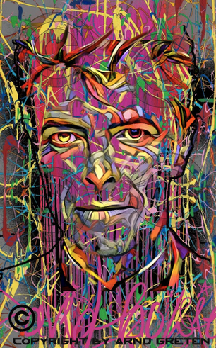 David Bowie Gemälde Pop Art Portrait Handgemalt Arnd Greten Major Tom
