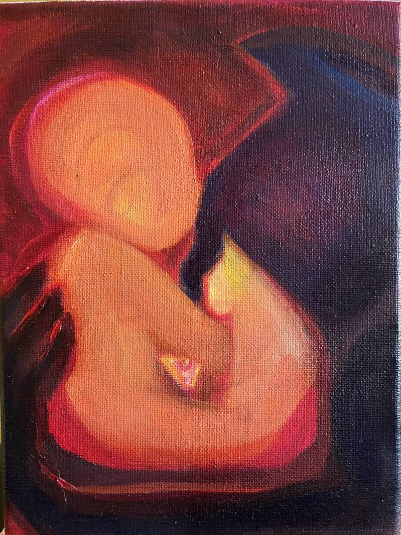 Kattenkind, schilderij lousco