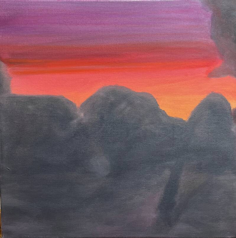 Schilderij - Zonsondergang 