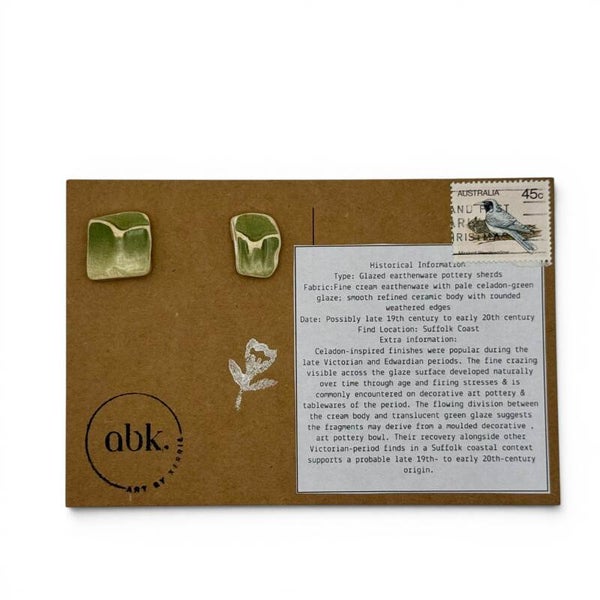 Green Scalloped Cufflinks