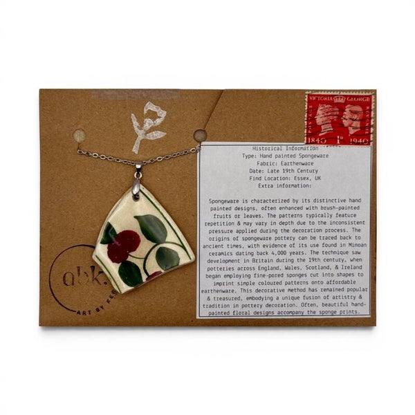 Hand-painted Leaves and Berries Pendant