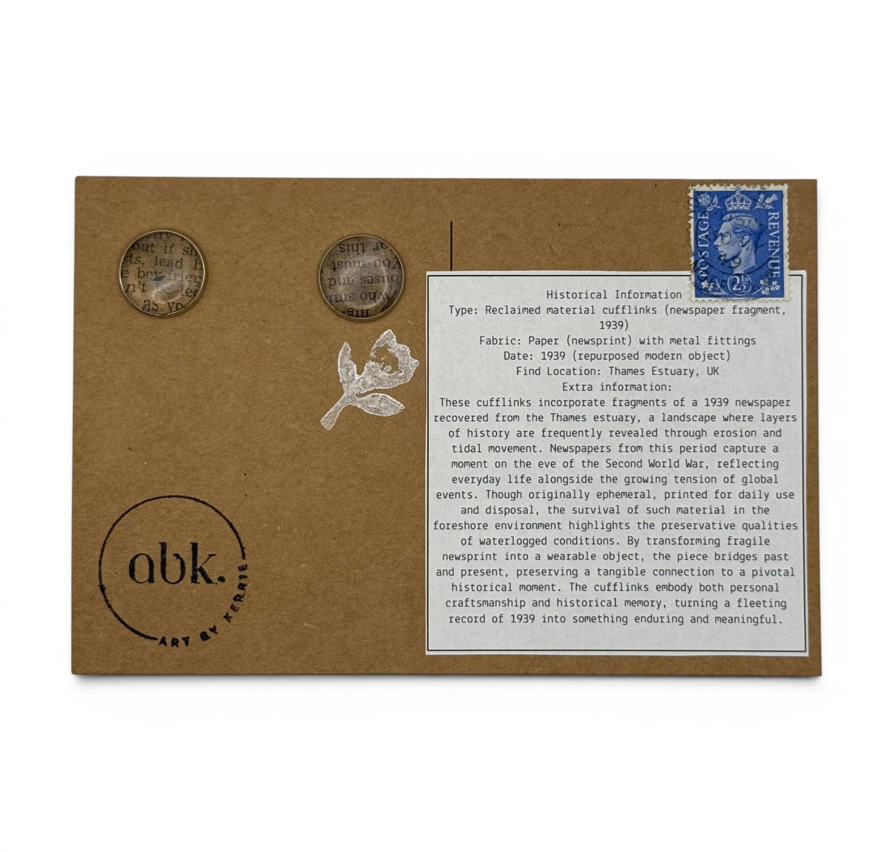 1939 Newspaper Cufflinks